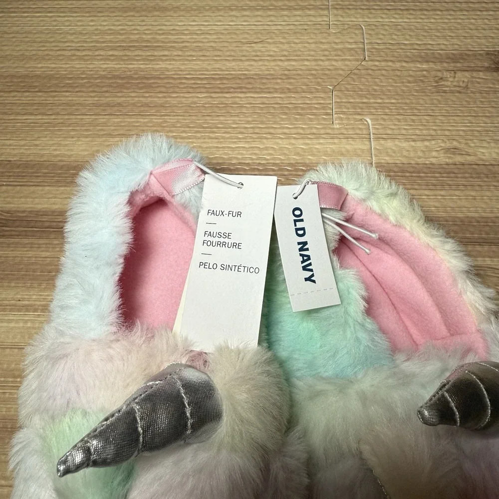 Girl Faux-Fur Critter Slippers for Toddler-Unicorn Size Medium NW (9/10)